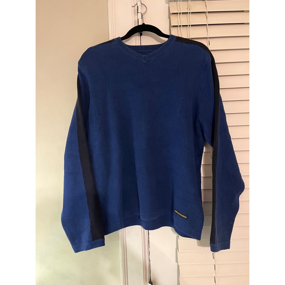 VTG Y2K Abercrombie‎ Fitch Mens Sweater Blue Heavy Knit L Chunky Dad Preppy